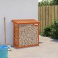 vidaXL Leñero de madera maciza pino marrón cera 108x64,5x110 cm