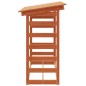 vidaXL Leñero de madera maciza pino marrón cera 108x64,5x110 cm