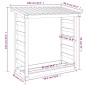 vidaXL Leñero de madera maciza pino marrón cera 108x64,5x110 cm