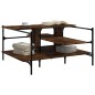 vidaXL Mesa de centro madera ingeniería roble ahumado 100x100x48,5 cm