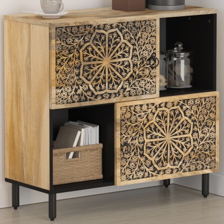 vidaXL Armario auxiliar madera maciza de mango 80x33x75 cm  