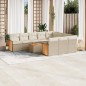 vidaXL Set de sofás de jardín 11pzas con cojines ratán sintético beige vidaXL Set de sofás de jardín 11pzas con cojines ratán sintético beige