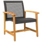 vidaXL Juego de bistro de 5 piezas ratán PE negro y madera de acacia vidaXL Juego de bistro de 5 piezas ratán PE negro y madera de acacia