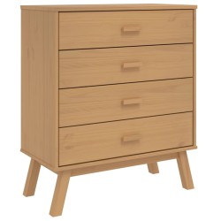vidaXL Mesita de noche OLDEN madera maciza de pino marrón