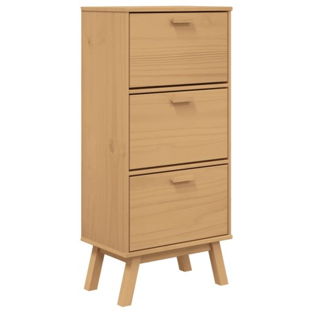 vidaXL Zapatero OLDEN madera maciza de pino marrón 55x35x120 cm