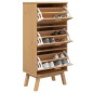 vidaXL Zapatero OLDEN madera maciza de pino marrón 55x35x120 cm vidaXL Zapatero OLDEN madera maciza de pino marrón 55x35x120 cm