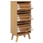 vidaXL Zapatero OLDEN madera maciza de pino marrón 55x35x120 cm vidaXL Zapatero OLDEN madera maciza de pino marrón 55x35x120 cm