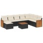 vidaXL Set de sofás de jardín 8 piezas y cojines ratán sintético negro vidaXL Set de sofás de jardín 8 piezas y cojines ratán sintético negro