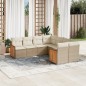 vidaXL Juego de sofás de jardín con cojines beige 8 pzas ratán PE vidaXL Juego de sofás de jardín con cojines beige 8 pzas ratán PE