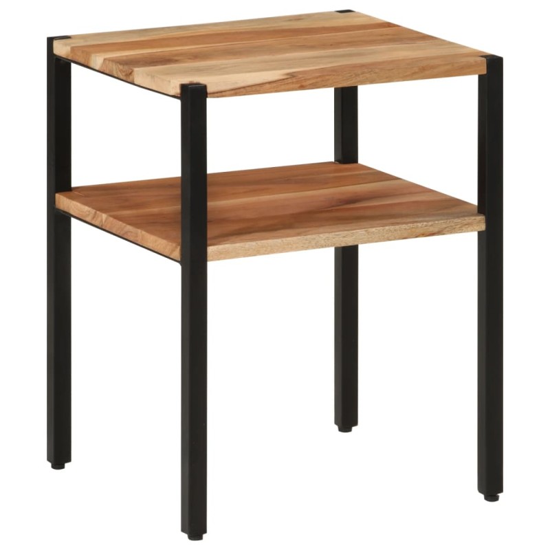 vidaXL Mesa auxiliar de madera maciza acacia y hierro 35x35x45 cm vidaXL Mesa auxiliar de madera maciza acacia y hierro 35x35x45 cm