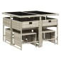 vidaXL Set comedor de jardín 9 pzas cojines ratán sintético gris claro