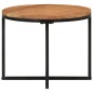 vidaXL Mesa de centro de madera maciza de acacia y hierro 45x45x35 cm vidaXL Mesa de centro de madera maciza de acacia y hierro 45x45x35 cm