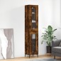 vidaXL Aparador de madera contrachapada roble ahumado 34,5x34x180 cm vidaXL Aparador de madera contrachapada roble ahumado 34,5x34x180 cm