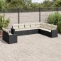vidaXL Set de sofás de jardín 10 pzas cojines ratán sintético negro vidaXL Set de sofás de jardín 10 pzas cojines ratán sintético negro