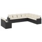 vidaXL Set de sofás de jardín 10 pzas cojines ratán sintético negro vidaXL Set de sofás de jardín 10 pzas cojines ratán sintético negro