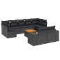 vidaXL Set de sofás de jardín 10 pzas cojines ratán sintético negro vidaXL Set de sofás de jardín 10 pzas cojines ratán sintético negro