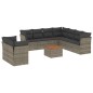 vidaXL Set de sofás de jardín 11 pzas y cojines ratán sintético gris vidaXL Set de sofás de jardín 11 pzas y cojines ratán sintético gris