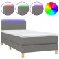 vidaXL Cama box spring con colchón y LED tela gris oscuro 100x200 cm vidaXL Cama box spring con colchón y LED tela gris oscuro 100x200 cm