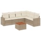 vidaXL Set sofás de jardín 7 piezas y cojines ratán sintético beige vidaXL Set sofás de jardín 7 piezas y cojines ratán sintético beige