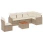 vidaXL Set sofás de jardín 7 piezas y cojines ratán sintético beige vidaXL Set sofás de jardín 7 piezas y cojines ratán sintético beige