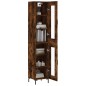 vidaXL Aparador de madera contrachapada roble ahumado 34,5x34x180 cm vidaXL Aparador de madera contrachapada roble ahumado 34,5x34x180 cm