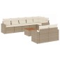vidaXL Set de sofás de jardín 9 pzas con cojines ratán sintético beige vidaXL Set de sofás de jardín 9 pzas con cojines ratán sintético beige