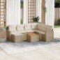 vidaXL Juego de sofás de jardín con cojines beige 8 pzas ratán PE vidaXL Juego de sofás de jardín con cojines beige 8 pzas ratán PE