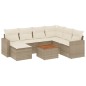 vidaXL Juego de sofás de jardín con cojines beige 8 pzas ratán PE vidaXL Juego de sofás de jardín con cojines beige 8 pzas ratán PE