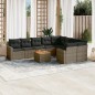 vidaXL Set de sofás de jardín 10 pzas con cojines ratán sintético gris vidaXL Set de sofás de jardín 10 pzas con cojines ratán sintético gris