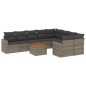 vidaXL Set de sofás de jardín 10 pzas con cojines ratán sintético gris vidaXL Set de sofás de jardín 10 pzas con cojines ratán sintético gris