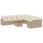 vidaXL Set de sofás de jardín 11pzas con cojines ratán sintético beige vidaXL Set de sofás de jardín 11pzas con cojines ratán sintético beige