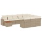vidaXL Set de sofás de jardín 11pzas con cojines ratán sintético beige vidaXL Set de sofás de jardín 11pzas con cojines ratán sintético beige