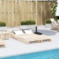 vidaXL Tumbonas de madera maciza de pino 2 unidades 205x60x31,5 cm vidaXL Tumbonas de madera maciza de pino 2 unidades 205x60x31,5 cm