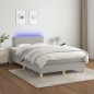 vidaXL Cama box spring con colchón tela y LED gris claro 120x200 cm vidaXL Cama box spring con colchón tela y LED gris claro 120x200 cm