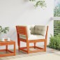 vidaXL Sofá jardín reposabrazos cojines madera maciza pino marrón cera vidaXL Sofá jardín reposabrazos cojines madera maciza pino marrón cera