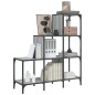 vidaXL Estantería madera ingeniería y metal gris Sonoma 92x30x102 cm vidaXL Estantería madera ingeniería y metal gris Sonoma 92x30x102 cm