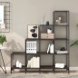 vidaXL Estantería madera ingeniería y metal marrón roble 122x30x132 cm vidaXL Estantería madera ingeniería y metal marrón roble 122x30x132 cm