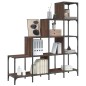 vidaXL Estantería madera ingeniería y metal marrón roble 122x30x132 cm vidaXL Estantería madera ingeniería y metal marrón roble 122x30x132 cm