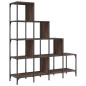 vidaXL Estantería madera ingeniería y metal marrón roble 122x30x132 cm vidaXL Estantería madera ingeniería y metal marrón roble 122x30x132 cm