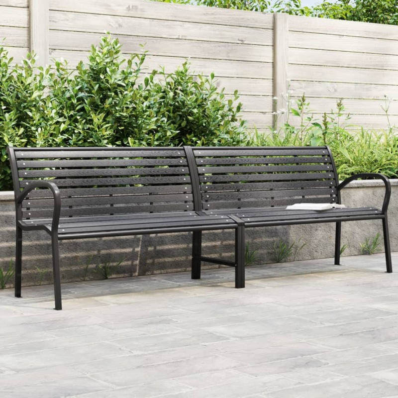vidaXL Banco de jardín doble de acero y WPC 231 cm vidaXL Banco de jardín doble de acero y WPC 231 cm