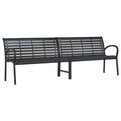 vidaXL Banco de jardín doble de acero y WPC 231 cm 