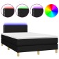 vidaXL Cama box spring con colchón LED tela negro 120x200 cm vidaXL Cama box spring con colchón LED tela negro 120x200 cm