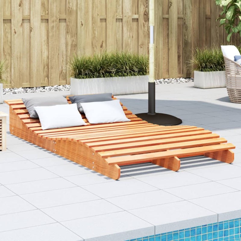 vidaXL Tumbona de madera maciza de pino marrón cera 205x110x31,5 cm vidaXL Tumbona de madera maciza de pino marrón cera 205x110x31,5 cm