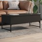 vidaXL Mesa de centro de madera ingeniería y metal negro 100x50x40 cm vidaXL Mesa de centro de madera ingeniería y metal negro 100x50x40 cm