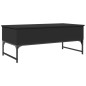 vidaXL Mesa de centro de madera ingeniería y metal negro 100x50x40 cm vidaXL Mesa de centro de madera ingeniería y metal negro 100x50x40 cm