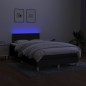 vidaXL Cama box spring con colchón LED tela negro 120x200 cm vidaXL Cama box spring con colchón LED tela negro 120x200 cm