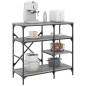 vidaXL Estantería de cocina madera ingeniería metal gris 90x40x84 cm vidaXL Estantería de cocina madera ingeniería metal gris 90x40x84 cm