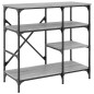 vidaXL Estantería de cocina madera ingeniería metal gris 90x40x84 cm vidaXL Estantería de cocina madera ingeniería metal gris 90x40x84 cm