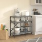 vidaXL Estantería de cocina madera ingeniería metal gris 90x40x84 cm vidaXL Estantería de cocina madera ingeniería metal gris 90x40x84 cm
