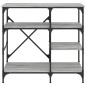 vidaXL Estantería de cocina madera ingeniería metal gris 90x40x84 cm vidaXL Estantería de cocina madera ingeniería metal gris 90x40x84 cm